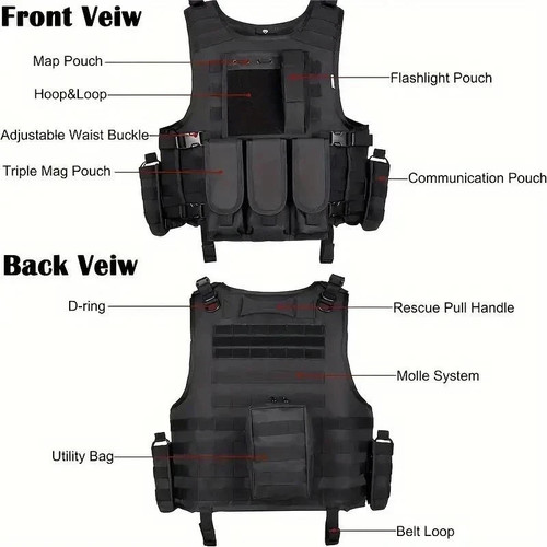 Tactical vest molle - vest, quick
