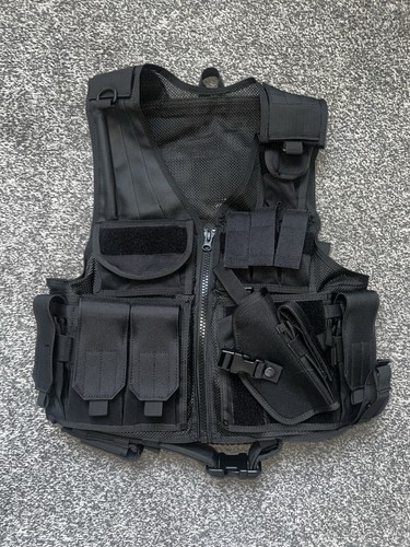 Black tactical vest - black,